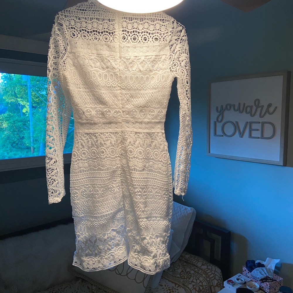 White Allover Lace Dress - Picture 5 of 8